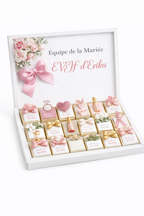 Boîte de 24 chocolats personnalisés