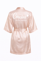 Peignoir Bride personnalisé – EVJF & Mariage – Satin élégant – Cadeau future mariée