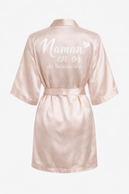 Peignoir Bride personnalisé – EVJF & Mariage – Satin élégant – Cadeau future mariée